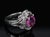 Late 20th Century Intense Pink Sapphire 0.41ct Diamond Platinum Ring Size 5.5 For Sale - Image 14 of 18