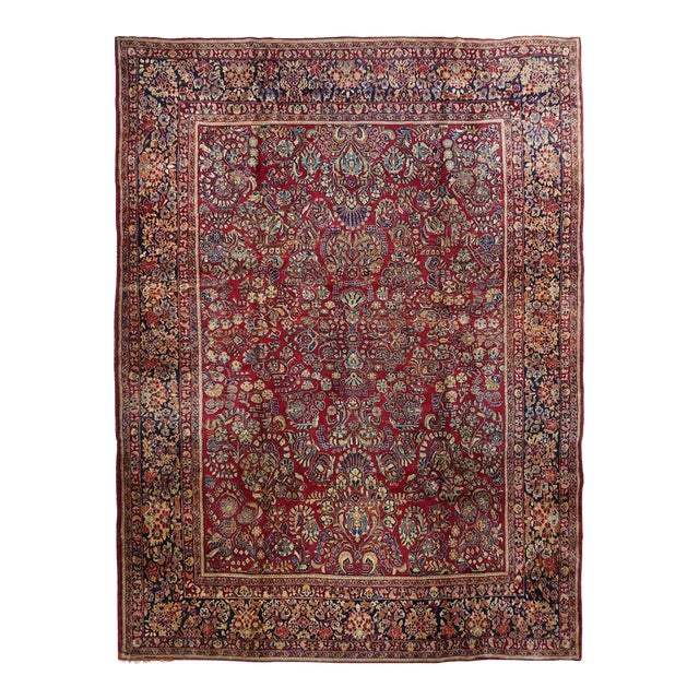 Antique Sarouk Rug 9'1'' x 12'0'' For Sale