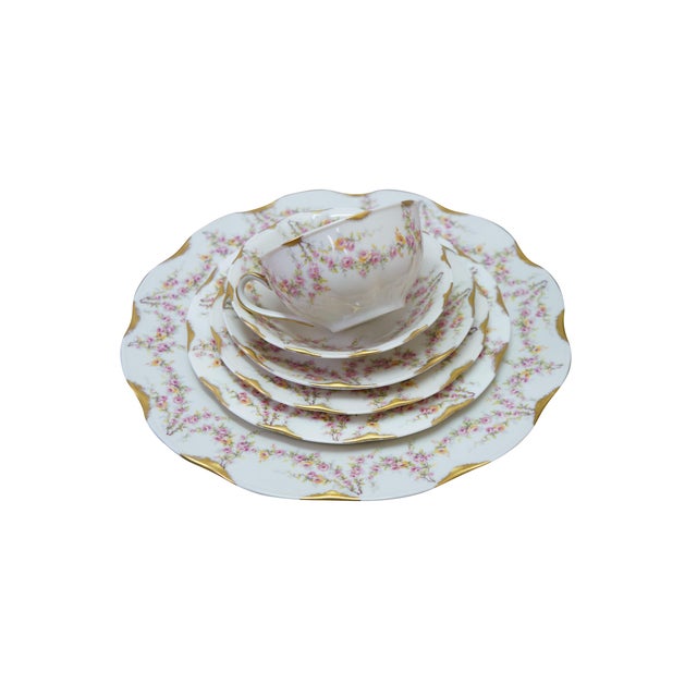 Antique / Mid Century Theodore Haviland porcelain dinnerware service in the discontinued Varenne pattern. Manufactured...