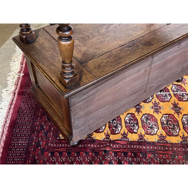 English Oak Storage Bench, 1930s For Sale - Image 12 of 16