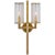 Liaison Double Sconce in Antique-Burnished Brass with Clear Glass Designer: Kelly Wearstler Height: 19" Extension: 5.25"...