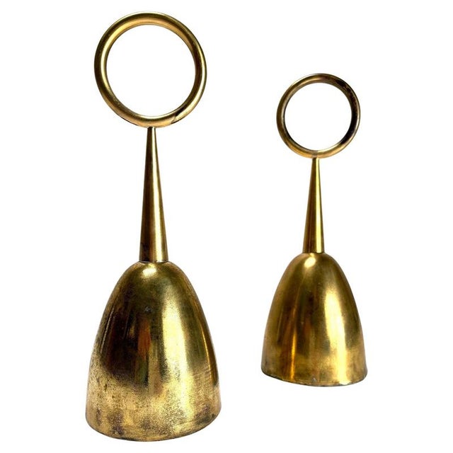 Gold Ignazio Gardella, Brass Doorstops attributed to Azucena, Italy, 1950s, Set of 2 For Sale - Image 8 of 8
