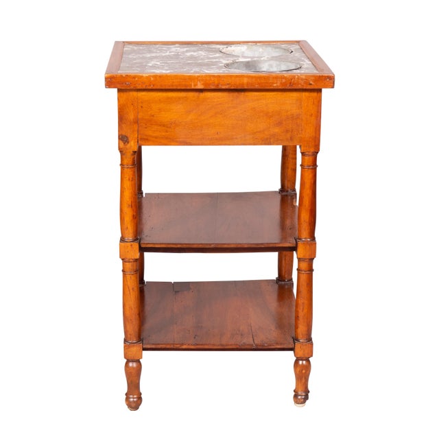French Charles X Walnut and Marble Drinks Table or Rafraichissoire For Sale - Image 3 of 13