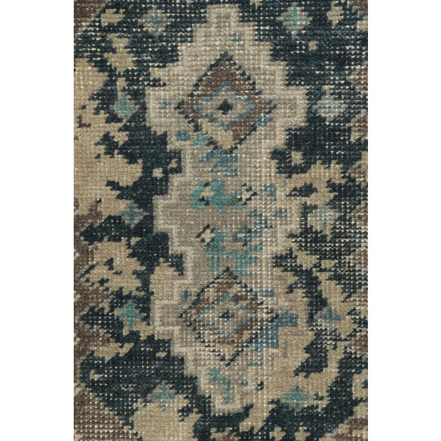Traditional Distressed Style Scatter Rug in Blue, Beige-Brown Pattern by Rug & Kilim For Sale - Image 3 of 7