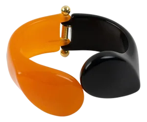 Angela Caputi Bi-Color Resin Clamper Bangle Bracelet