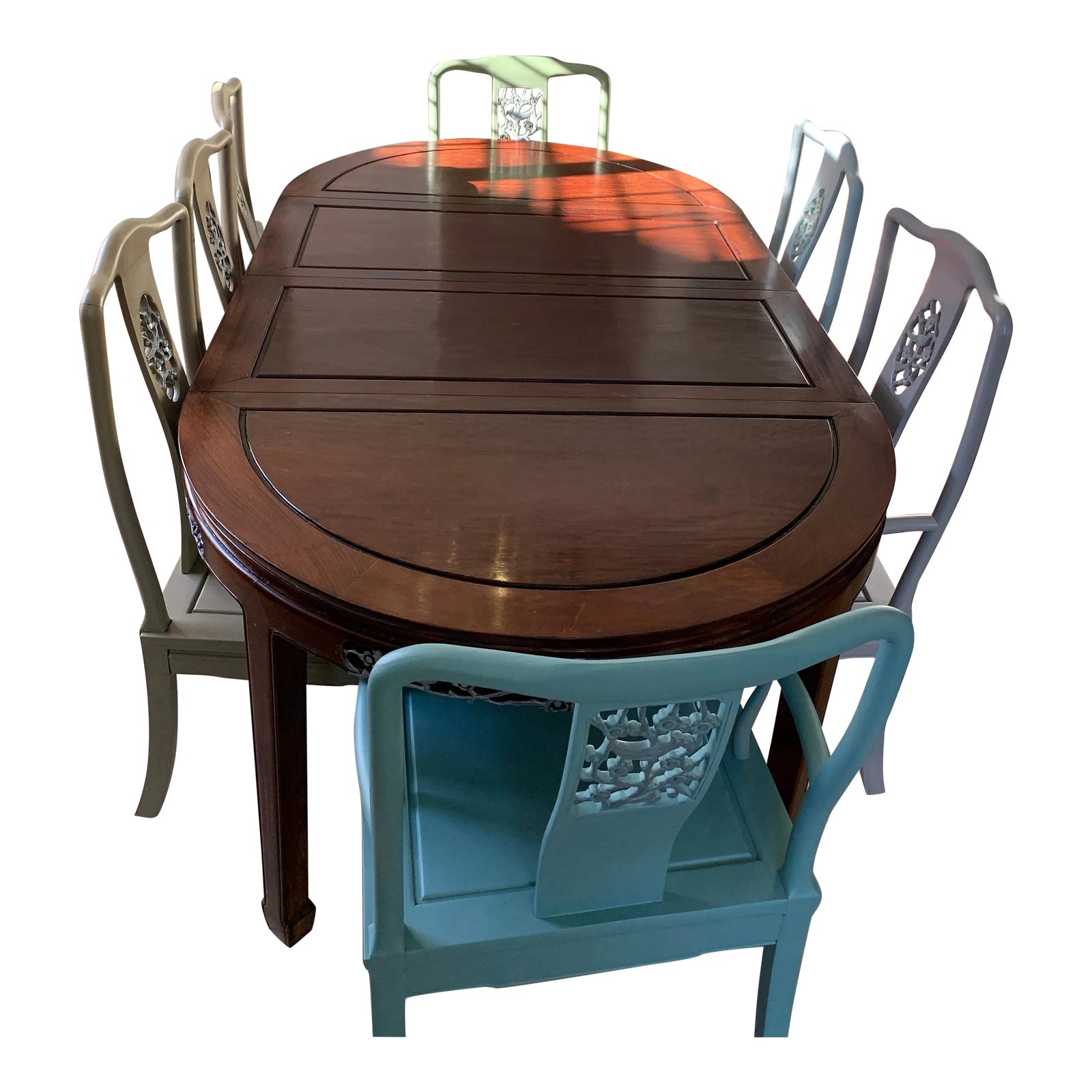 a*n様 アジアン 一刀彫りテーブル Vintage Midcentury Asian Chinoiserie Dining Table and Chairs