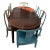 Vintage Midcentury Asian Chinoiserie Dining Table and Chairs Set With Chair Pads Set of Fifteen For Sale