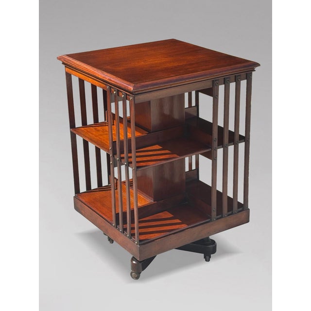 Superb Quality Large 19th-Century Mahogany Two-Tier Revolving Bookcase An attractive 19th-century mahogany revolving...