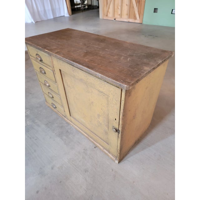 Antique English Painted Cupboard This piece is very unusual and we believe the paint is original. It is a storage unit...
