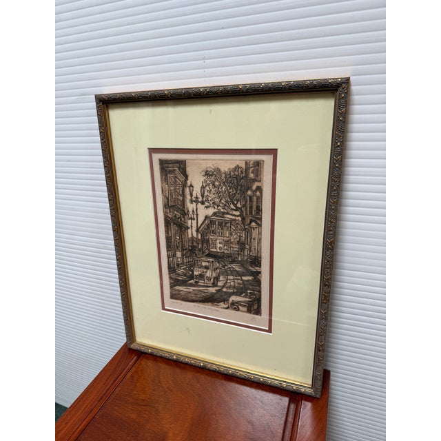 Mid-Century Modern Up the One Way Round San Francisco Etching, Signed For Sale - Image 3 of 12