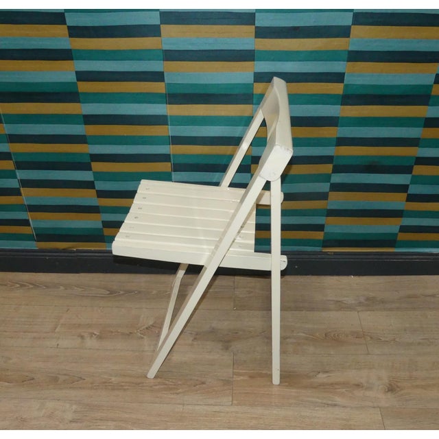 1960s Vintage White Trieste Folding Chair attributed to Aldo Jacober for Bazzani, 1960s For Sale - Image 5 of 10
