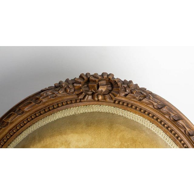 Set of Louis XVI French Open Armchairs Medallion Armdhairs, 1900s For Sale - Image 9 of 16