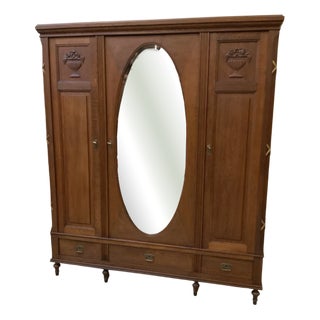 Antique Art Deco Wardrobe, 1930s For Sale