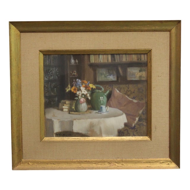 Wegelin, Interior Decor in La Cuche, 1950s, Gouache on Cardboard For Sale