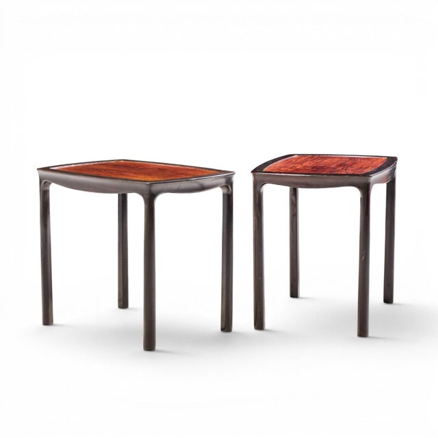 Edward Wormley for Dunbar Mid Century Rosewood Side End Tables - Pair Each side table measures: 21 wide x 28 deep x 25.25...
