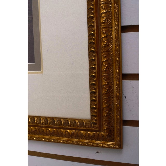 Glass 1990s Gold Framed Decorative Room Scene Print For Sale - Image 7 of 8