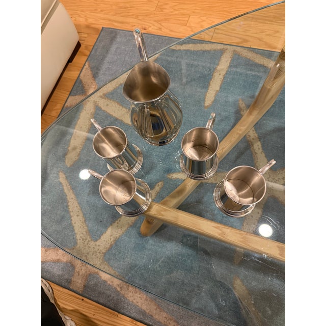 Tiffany and Co. Pewter Pitcher and Matching Mugs - Set of 5 For Sale - Image 10 of 18