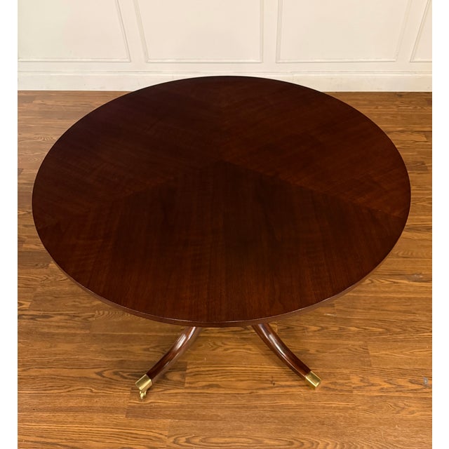 Traditional Traditional Round Walnut Occasional Table by Leighton Hall - Showroom Sample For Sale - Image 3 of 10