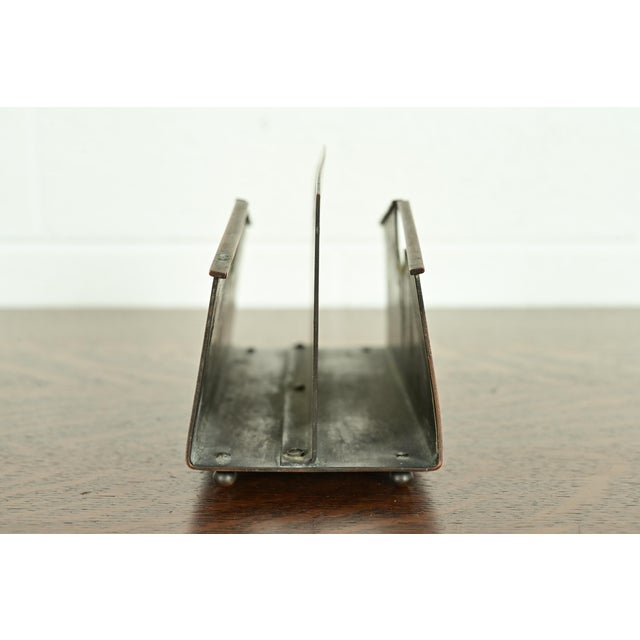 Bronze Heintz Arts & Crafts Sterling Silver on Bronze Letter Rack For Sale - Image 8 of 11