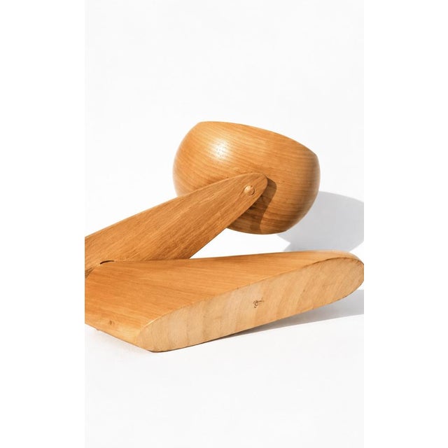 Tan Mid-Century Modern Biomorphic Boomerang Wood Double Flame Candlestick, 1950s For Sale - Image 8 of 10