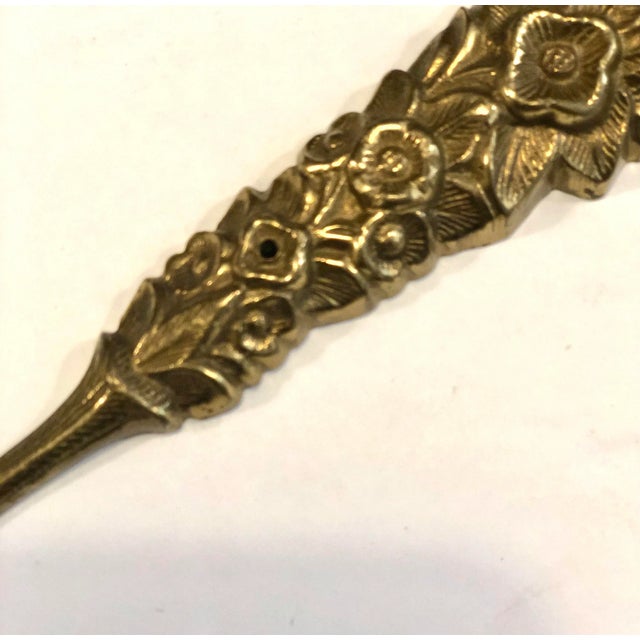 Victorian Vintage Solid Brass Victorian Picture Toppers - a Pair For Sale - Image 3 of 8