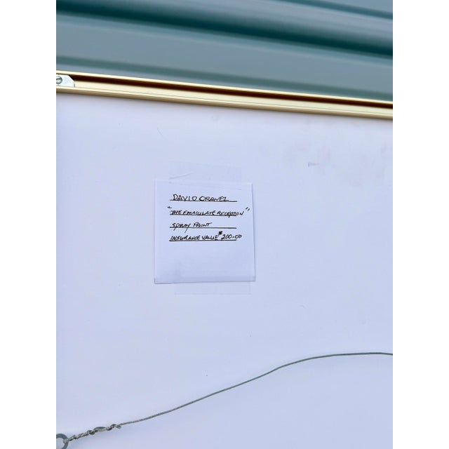 Late 20th Century Signed David Oravez “The Emaculate Reception” Mixed Media Spray Paint Print – Boise Idaho Artist, Framed Contemporary Art For Sale - Image 5 of 12