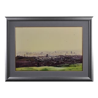 Robert Littleford, Oldham from the Surrounding Hills, 1984, Watercolour For Sale