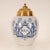 Dutch Delftware Tabacco jar Tin glazed blue and white earthenware with brass cover Depicting 2 persons and in the center a...