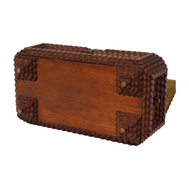 Antique Folk Art Tramp Art Box with Mirrors, 1890s For Sale - Image 13 of 16