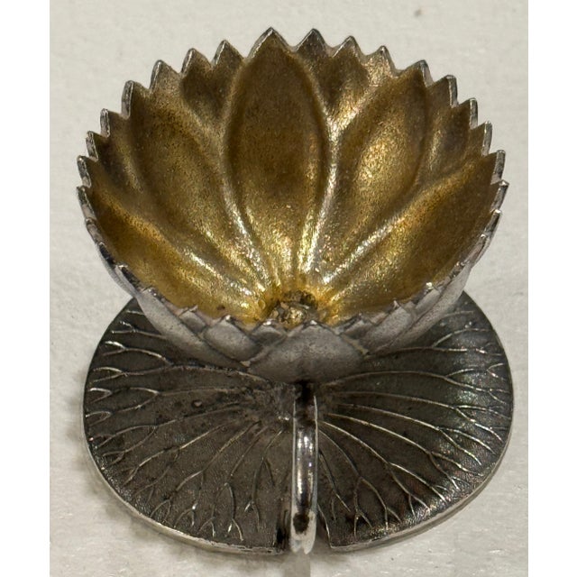 12 American Aesthetic Movement Meriden Silverplate & Goldwashed Lotus Open Salts For Sale - Image 18 of 18