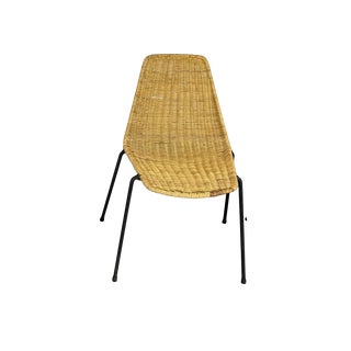 Mid-Century Bauhaus Rattan Basket Chair by Gianfranco Legler, 1950s For Sale