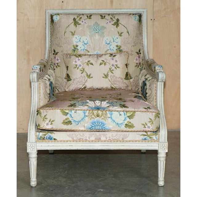 Antique French Charles-Emile Moinat Silk Floral Upholstered Armchairs, Set of 2 For Sale - Image 16 of 18