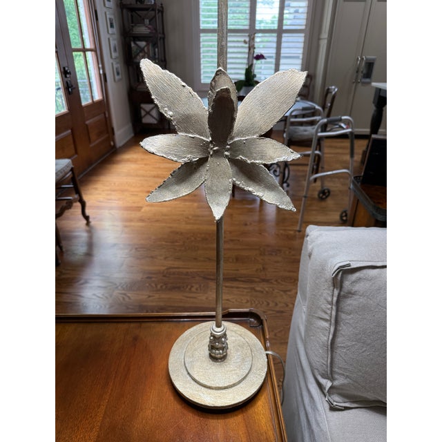 Early 21st Century Azalea Silver Leaf Buffet Table Lamp For Sale - Image 5 of 6