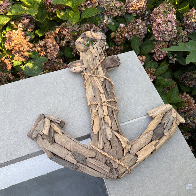 Handmade Vintage Driftwood Anchor For Sale - Image 9 of 11