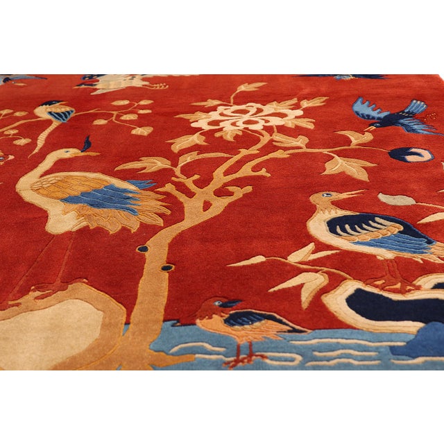 Mid 20th Century Vintage Chinese Pictorial Rug, 09'11 X 07'11 For Sale - Image 5 of 10