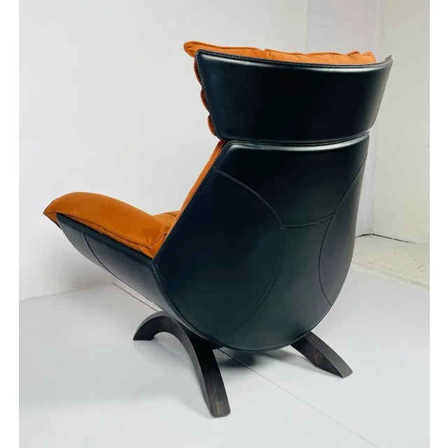 Vintage Chair & Ottoman Made in Italy by Giorgio Saporiti For Sale In Los Angeles - Image 6 of 12