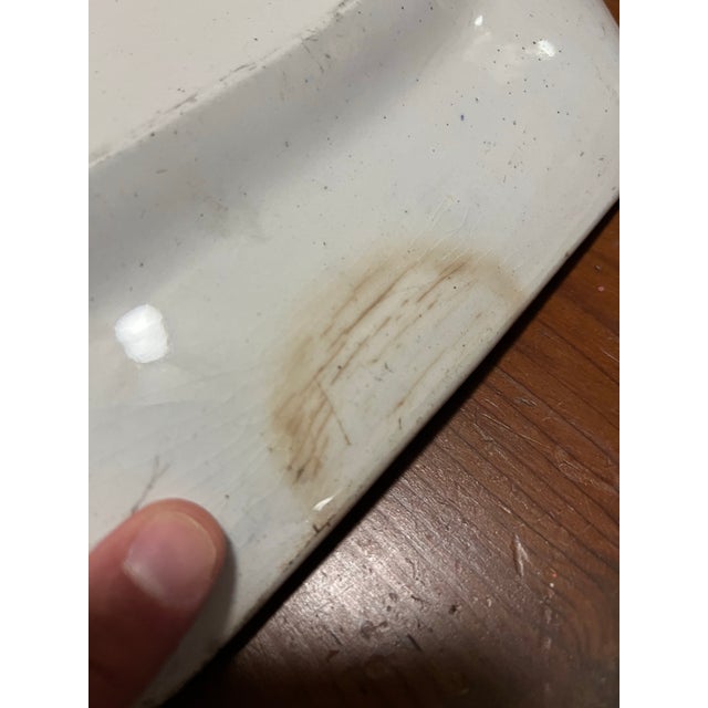 A Very Nice Antique Staffordshire Blue Transferware " Union" Pattern Platter, 1850's For Sale - Image 9 of 12