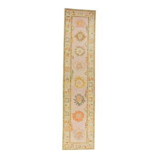Modern Turkish Oushak Rug 2'10" x 12'9" For Sale