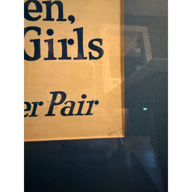 Grand-Scale 30x17 1920s Art Deco "Shoes for Dress, Work, Play" Framed Retail Sign For Sale - Image 6 of 8