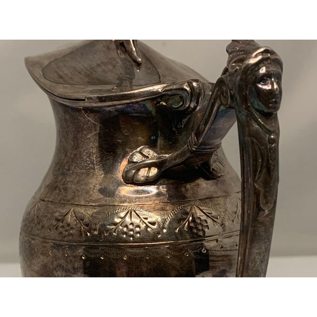 19th Century Victorian Silver Plate Creamer: Simpson Hall Miller Floral Design For Sale - Image 6 of 10