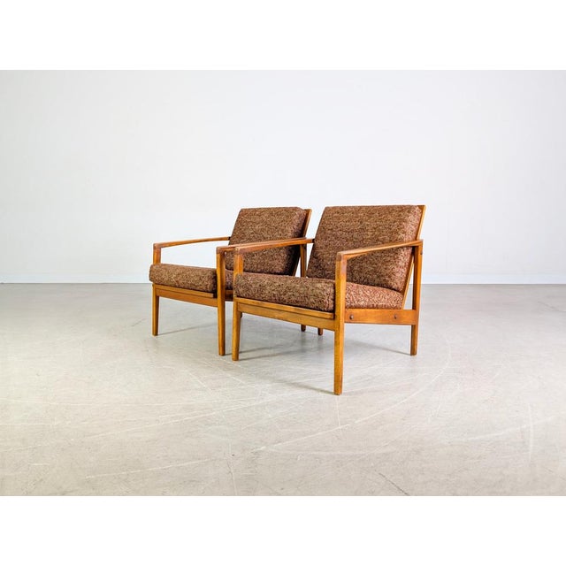 Mid-Century Easy Chairs in Walnut, 1970s, Set of 2 For Sale - Image 6 of 12