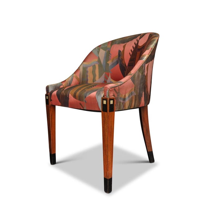 Art Deco French Tub Chairs with Upholstery, 1930s, Set of 2 For Sale - Image 3 of 8