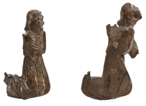 Late-15th Century Wooden Praying Angels, Set of 2