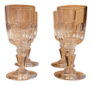 Antique Crystal Cordial Glasses- Set of 4