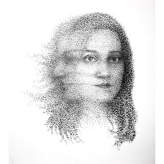 Dizzy by J. Adam McGalliard | Pen and Ink on Paper portrait of a woman's face in motion For Sale