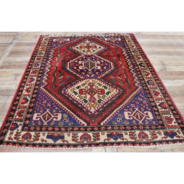 Textile Vintage Persian Viss Rug - 05'04 X 06'08 For Sale - Image 7 of 9