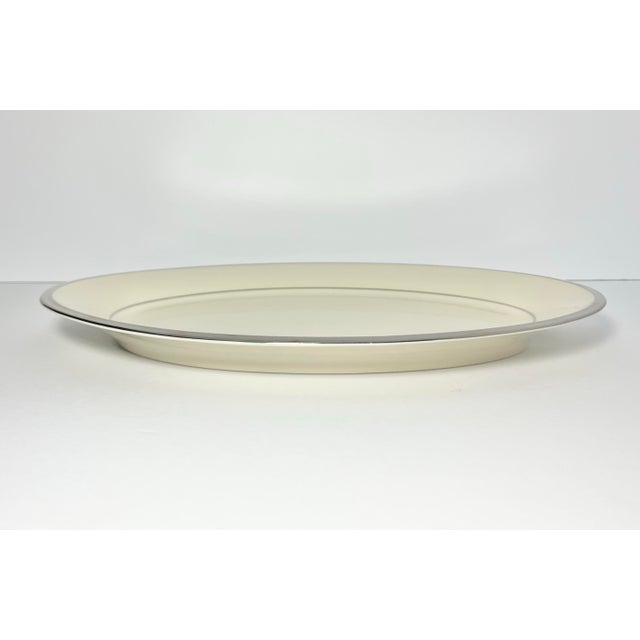 Contemporary Lenox “Solitaire” Porcelain Medium Oval Serving Platter For Sale - Image 3 of 5