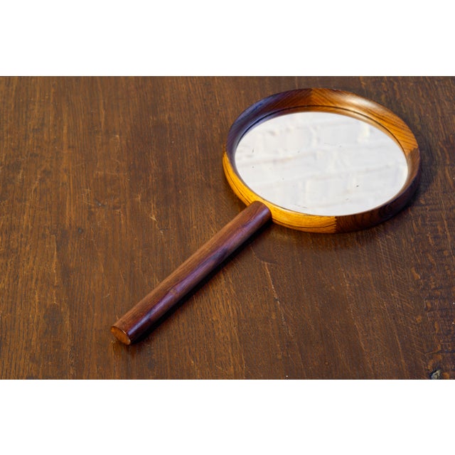 Rosewood Hand Mirror by Uno & Osten Kristiansson for Luxus, Sweden, 1950s For Sale - Image 18 of 18