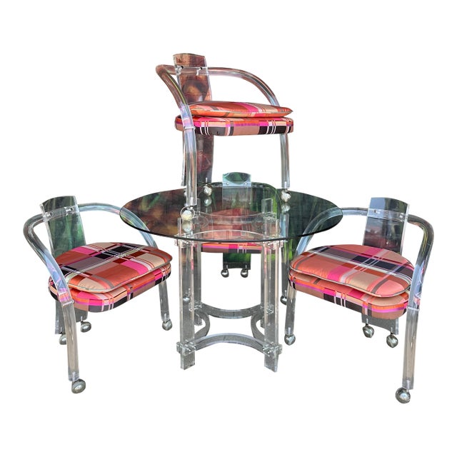 Lucite Dining Set by Charles Hollis Jones Mid-Century Modern For Sale