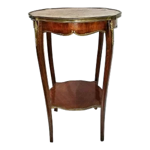 French Mahogany Marrble Top Side Table 19c